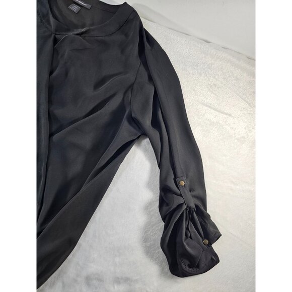 Ashley Stewart Sheer Faux Wrap Top - Black - SZ 18/20W - Picture 8 of 12